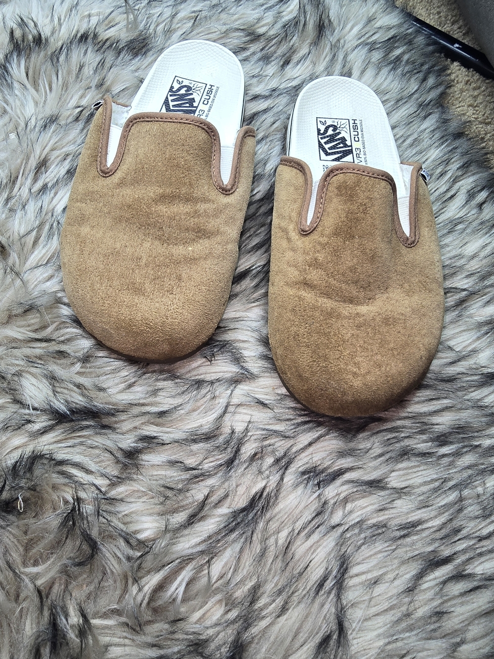 Vans Suede Slip-On Mule Slides In Camel